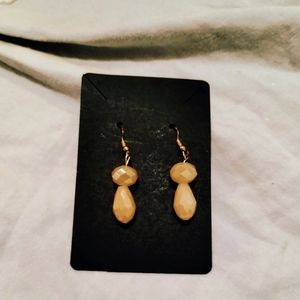 Golden tan rhinestone Dangle earrings